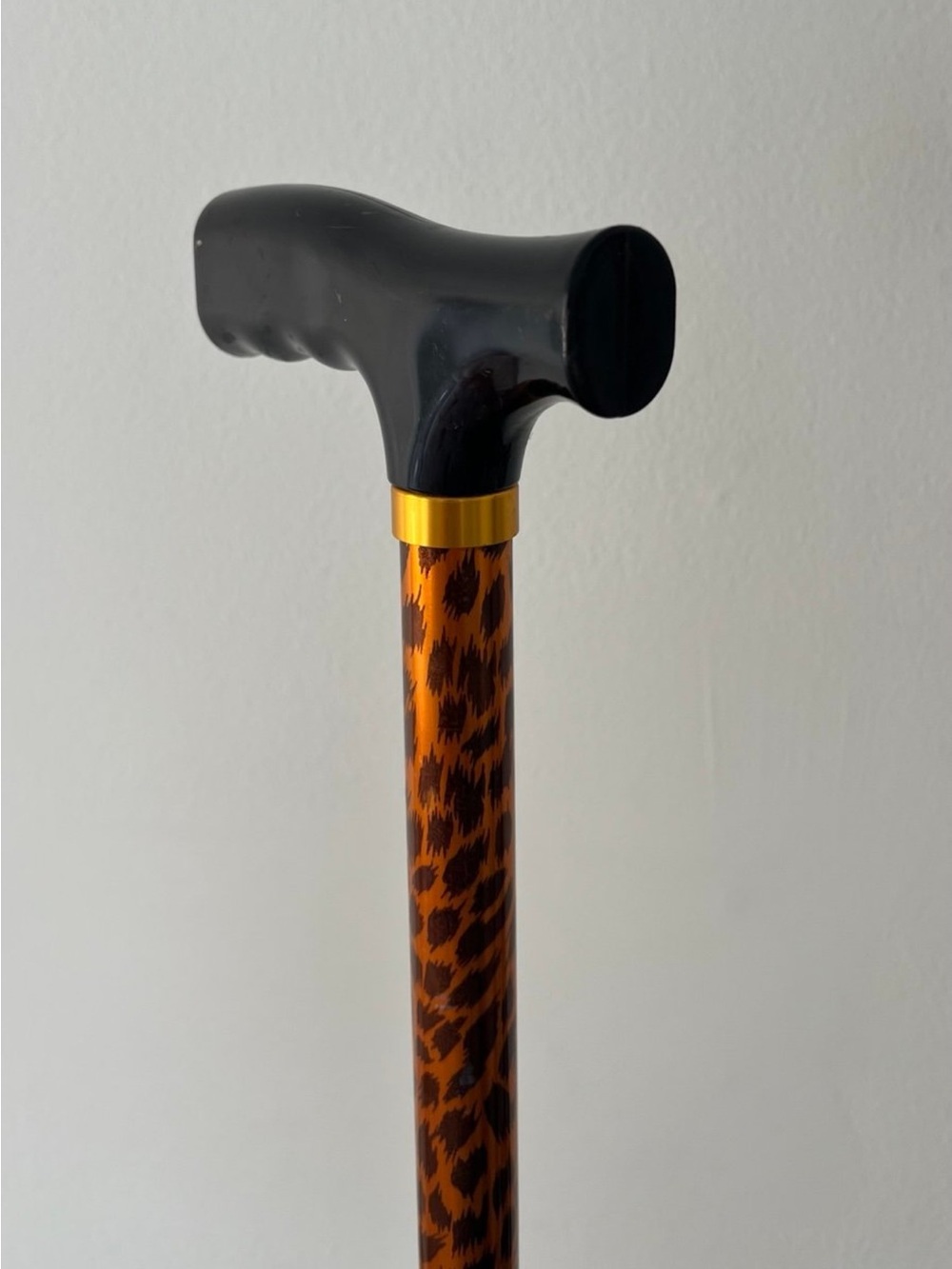 Leopard Print Walking Cane, Adjustable, Wide Foot